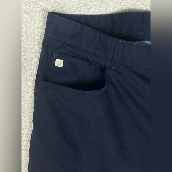 Peter Millar Mens Golf Pants Size 36 Navy Blue Short Ankle Length - Picture 3 of 14